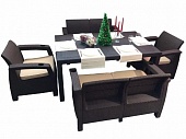 Комплект садовой мебели TWEET Family Set (6 мест), коричневый (венге)